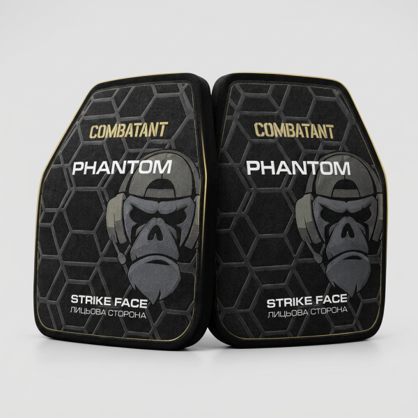 Комплект бронепластин захисту Combatant Phantom Strike Face Чорний (Black)